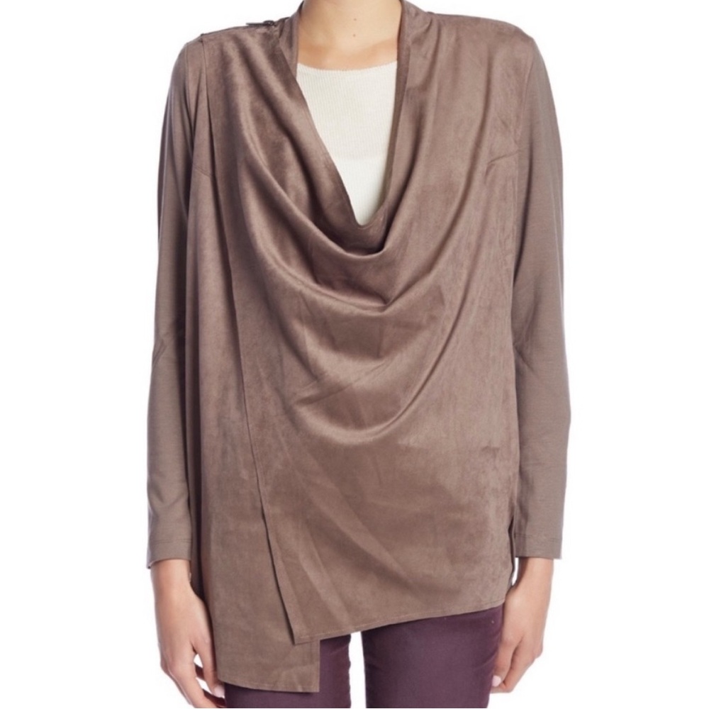 NWOT Kut from the Kloth Sansa 3-Way Wear Faux Suede Drape Jacket - Picture 2 of 7